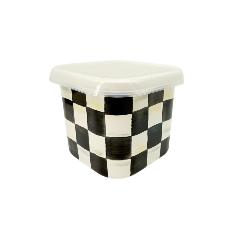 MACKENZIE-CHILDS Courtly Check Enamel Deep Squarage Bowl | Medium - Picture 3 of 5